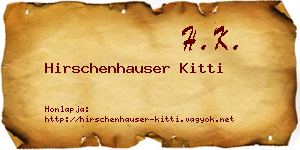 Hirschenhauser Kitti névjegykártya